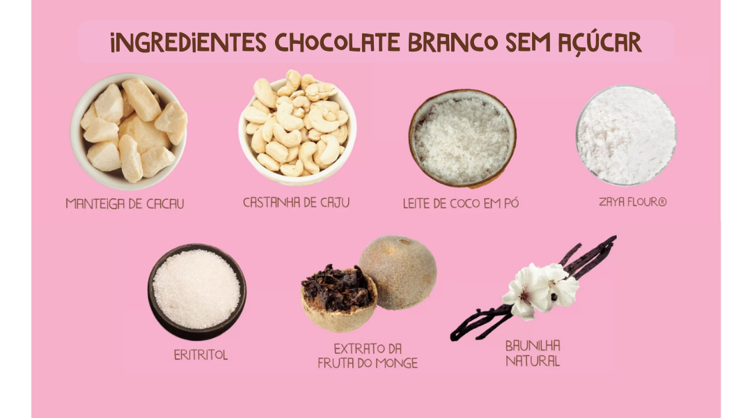 ingredientes chocolate branco sem acucar